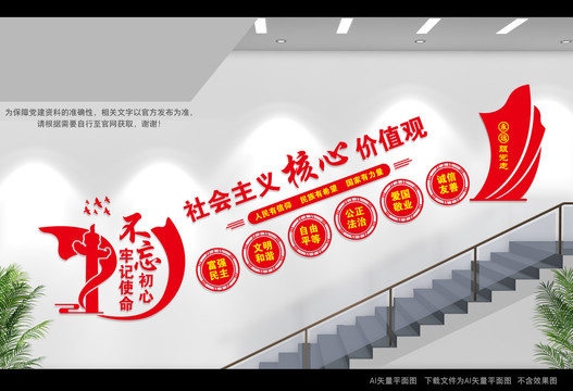 核心價值觀樓道文化墻