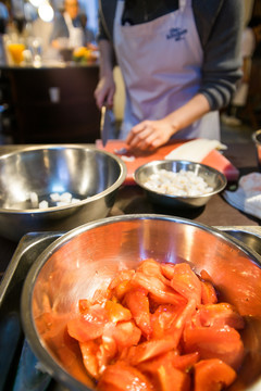 番茄丁烹饪过程