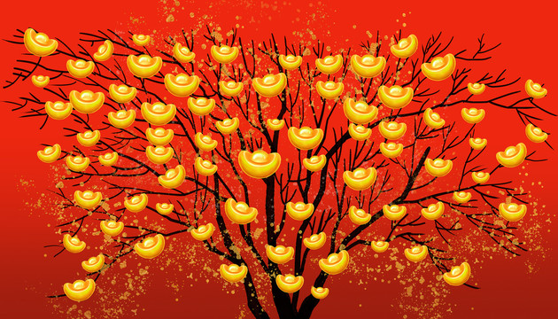 發(fā)財(cái)樹(shù)裝飾畫(huà)