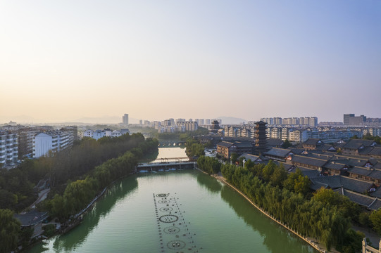 青州南阳河风景区城市风光