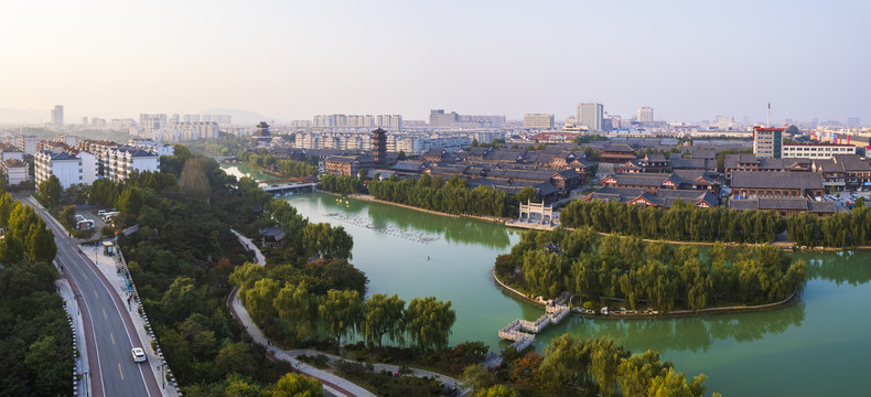 青州南阳河风景区城市风光