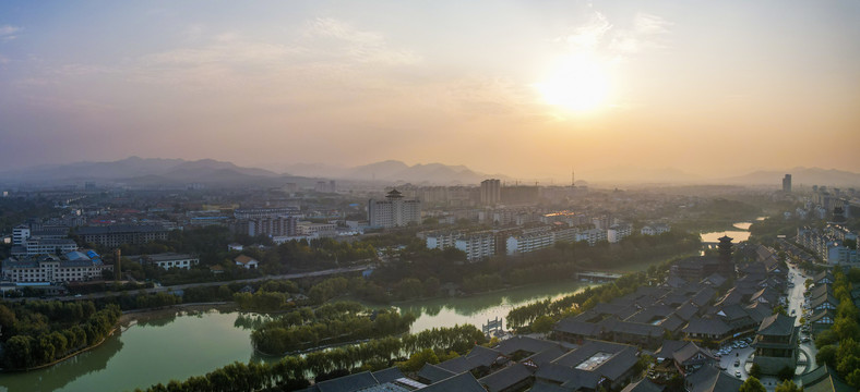 青州南阳河风景区城市风光