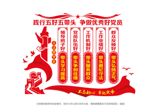 五好五帶頭文化墻