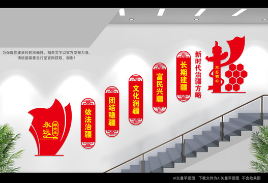 治疆方略樓道展板