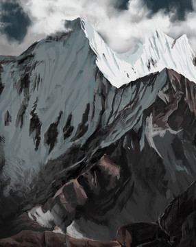雪山插畫
