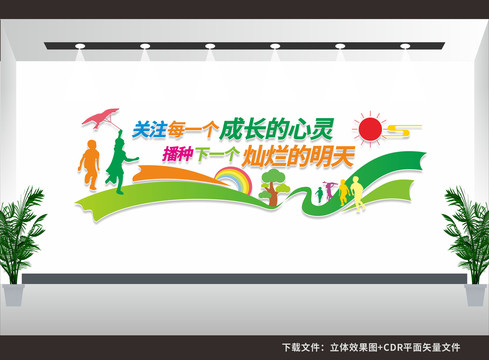 關(guān)注兒童背景墻