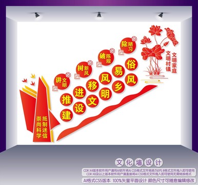 移風(fēng)易俗樓梯間文化墻