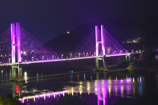 福建南平延平闽江大桥夜景