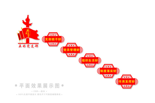 黨支部五好建設(shè)樓梯墻