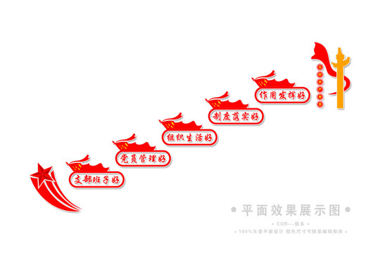 樓梯樓道五好黨支部文化墻