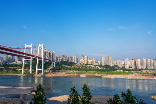 重庆鹅公岩大桥和南岸区景观