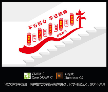 四力樓梯文化墻