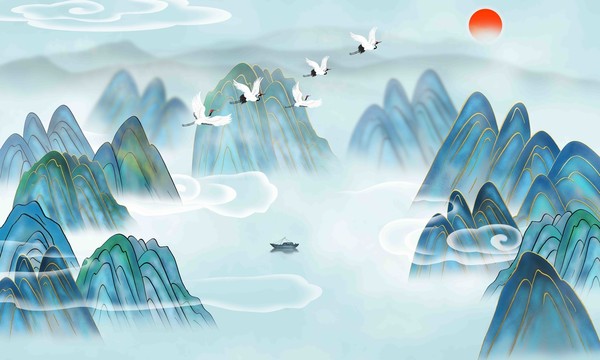 聚寶盆山水畫