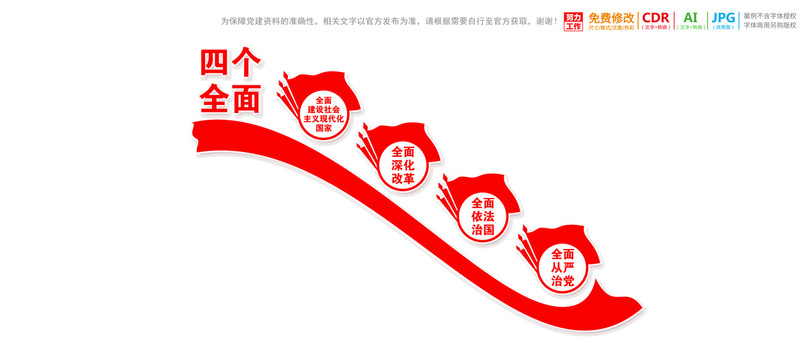 四个全面战略布局楼梯文化墙