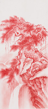 朱砂松猿圖