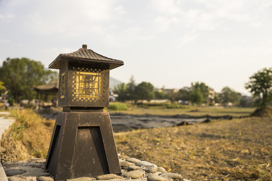 安徽西递古村景区仿古路灯