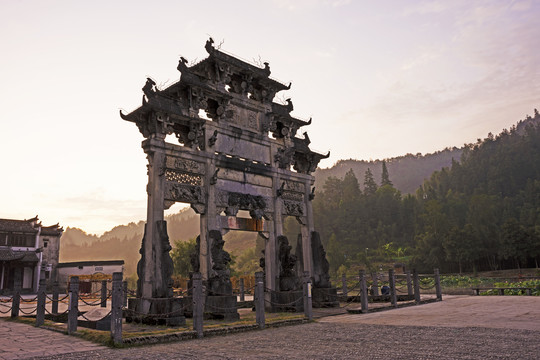 安徽西遞古村景區(qū)恩榮牌坊