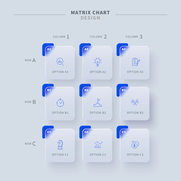 简约毛玻璃拟态矩阵图表