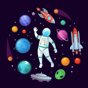 夢幻行星航天員插圖