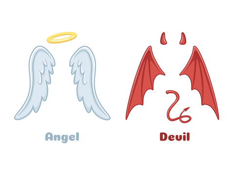 天使与恶魔形象设计插图