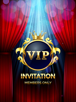 紅色帷幕VIP會(huì)員尊榮邀請(qǐng)海報(bào)