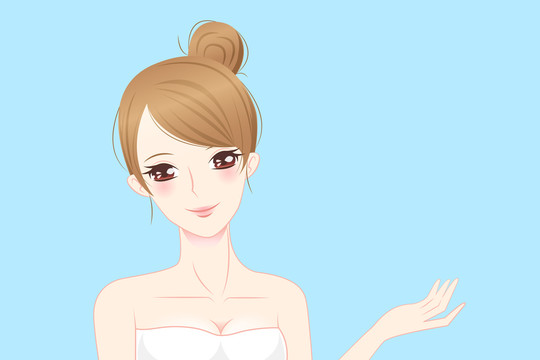 大眼美女撫媚肢體插圖
