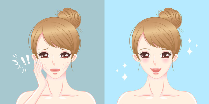 少女臉部變回光澤潤(rùn)白插圖