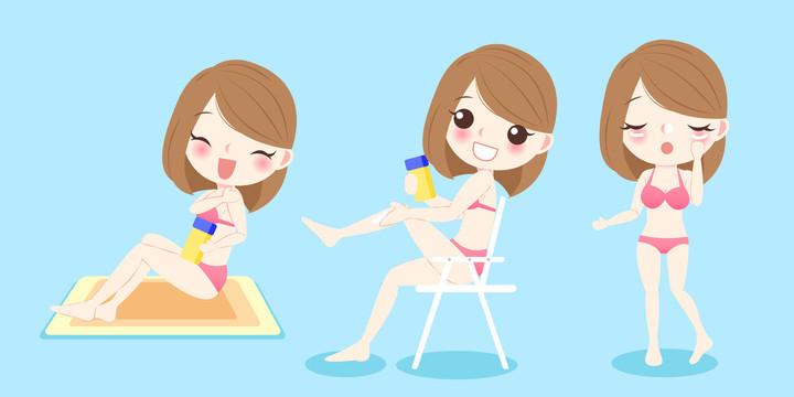 涂防曬霜的女人