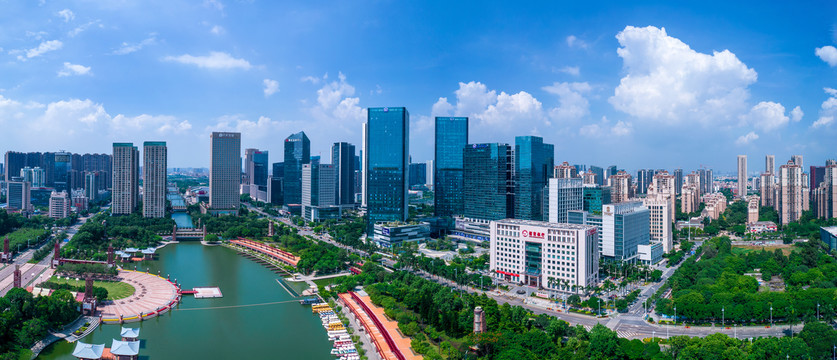 佛山千灯湖区域城市建筑风光全景