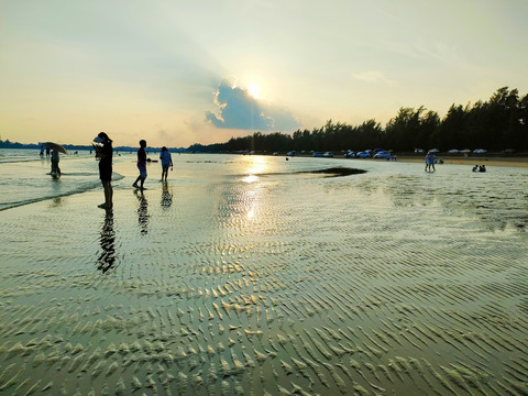 海滩晚霞