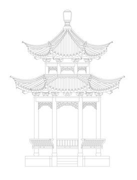 蘇州園林重檐八角亭