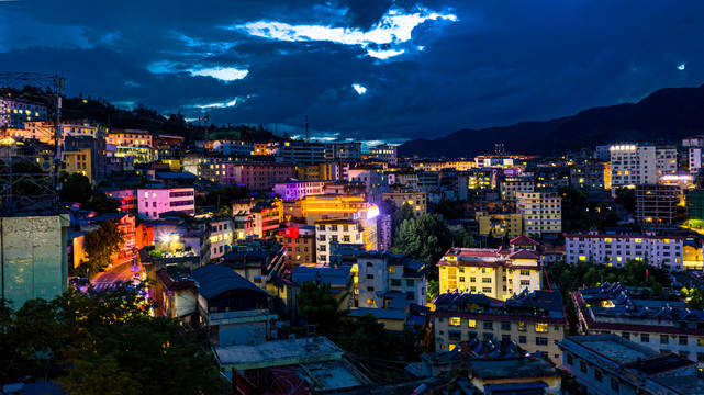 美姑县城美姑夜景四川凉山