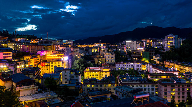 美姑县城美姑夜景四川凉山