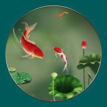 荷花鯉魚