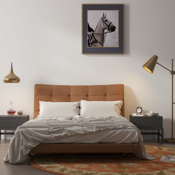 现代卧室墙布壁画背景场景图