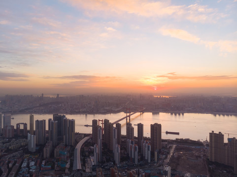 湖北武汉城市天际线风光