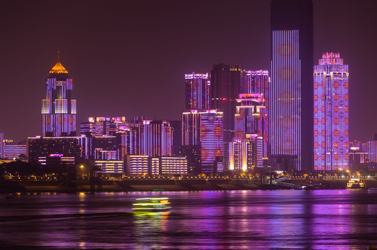 湖北武汉城市天际线风光