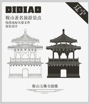 鞍山玉佛寺鼓樓