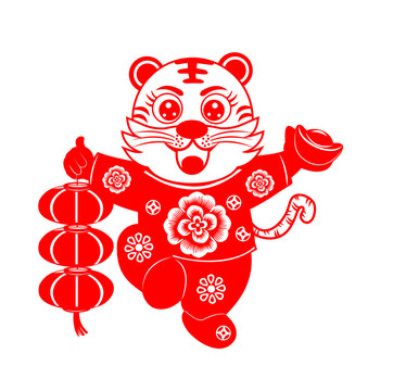 虎年剪紙窗花