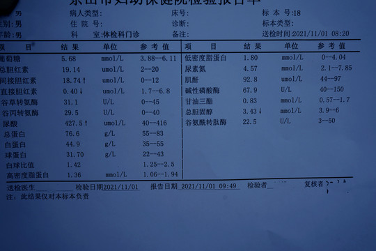 血液化验报告单