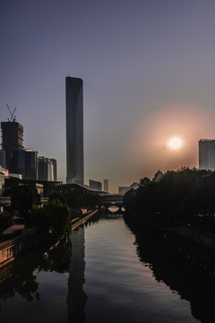 金鸡湖日出