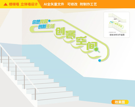 创客空间楼梯文化墙