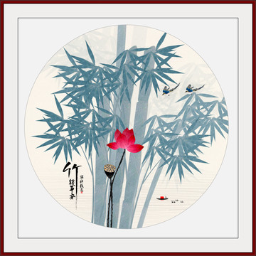 竹報(bào)平安裝飾畫(huà)