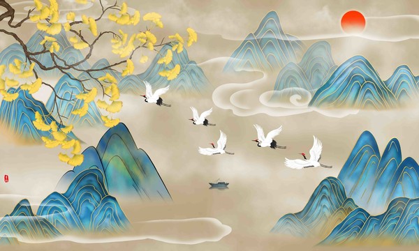 國潮水墨山水