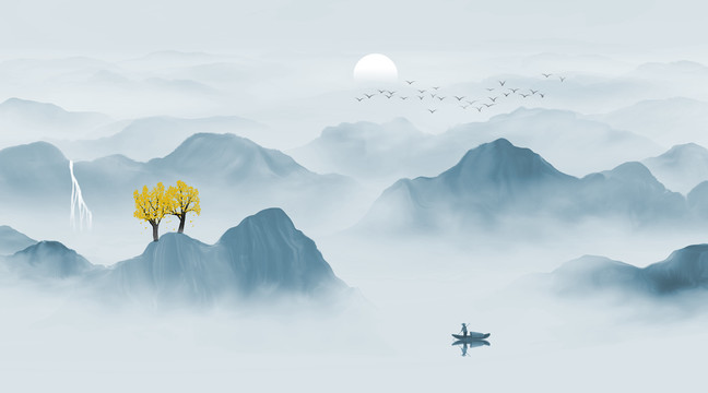 山水水墨畫