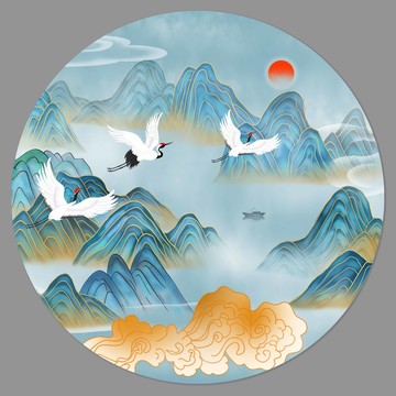 綠水青山插畫