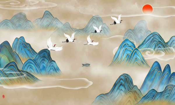 山水插畫
