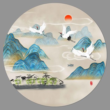 中式國(guó)潮山水