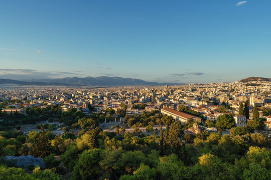希腊雅典城市天际线