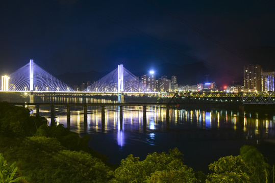 福建南平延平闽江大桥夜景